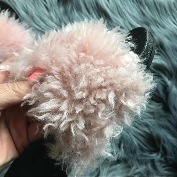 NWB π BLUSH SHEARLING SLIDES | VEGAN - Picture 2 of 8